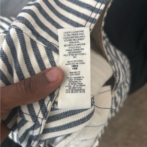 Free People Pants Womens 8 Frankie High Rise Cropped Button Fly Striped Nautical - Picture 5 of 7